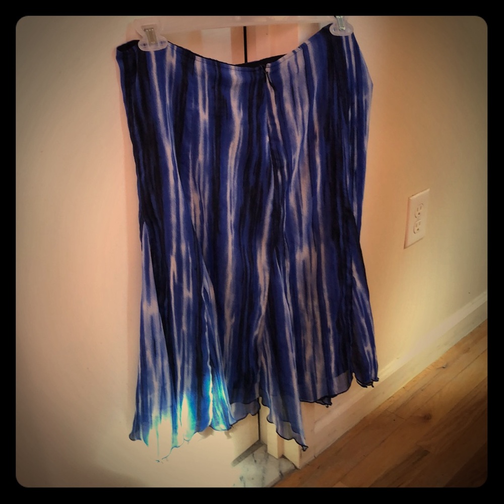 A multi blue colored skirt.